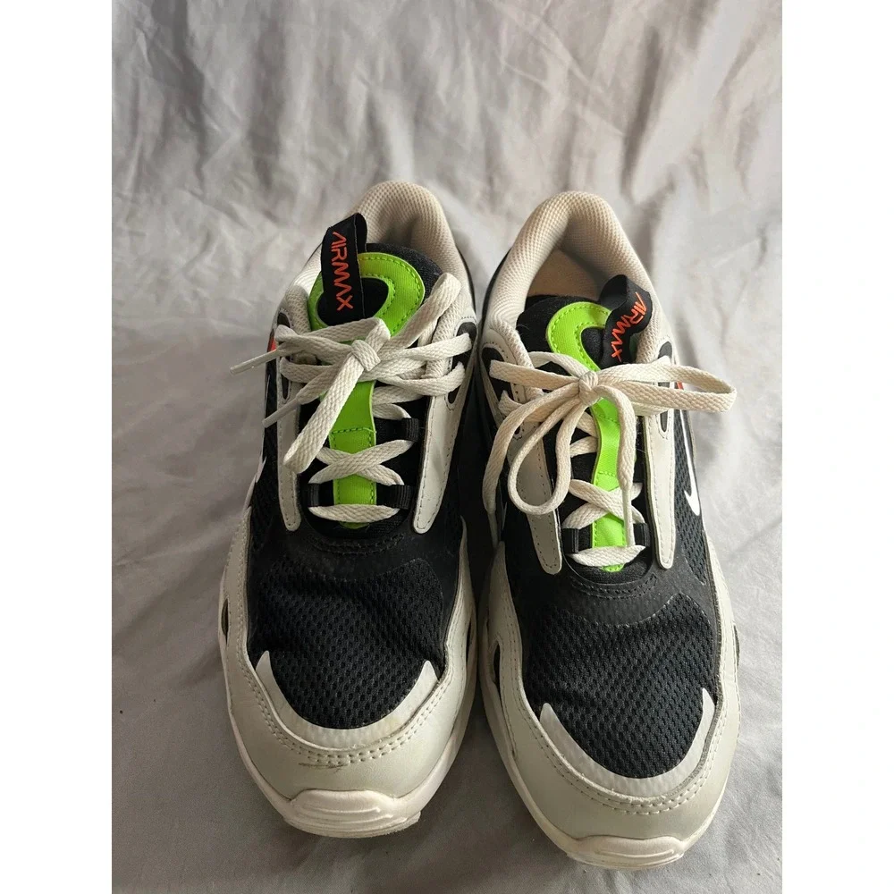 Nike Kids Air Max Bolt Black White Neon 6.5Y Running Sneakers CW1626-002